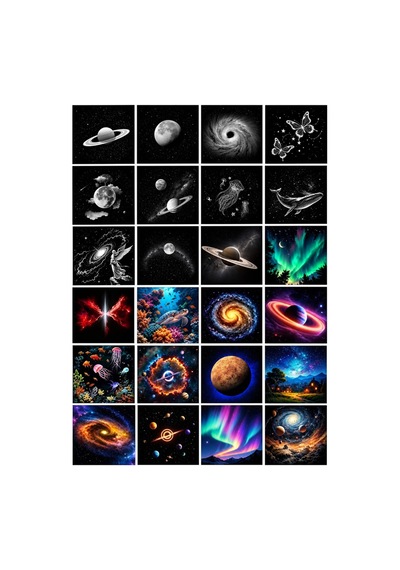 Mighty 10 Siyah Beyaz 14 Renkli Desenli Usb Led Projektör Gece Lambası 360 Derece Ayarlanabilir Esnek Yansıtıcı