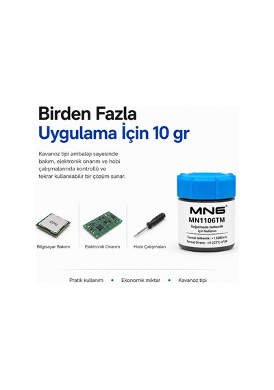Mn1106tm 10 Gr Gri Termal Macun 1.93 W/mk Cpu Gpu Laptop Ekran Kartı Chipset Ps4 Ps3 Pc Soğutucu Macun
