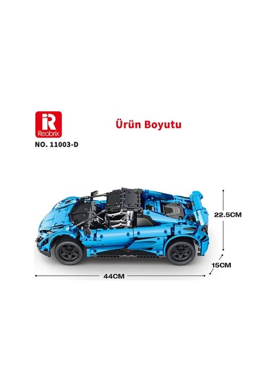 Reobrix Technic 11003-d 1/10 Mclaren 675lt Spider Araba Kumanda&motorlu Yaratıcı Yapı Blok Seti Building Blocks - 1886 Parça