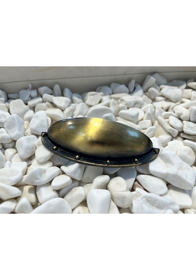 Çanak Metal Kulp 64mm Antik Sarı Dolap Kapak Modern Çekmece Mobilya Tv Ünite Komidin Tas Midye Antrasit - Sarı