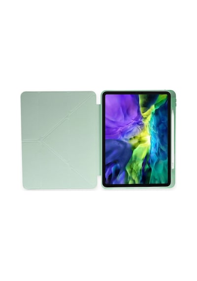 Uray Store Apple İpad 10.2 8.nesil Kılıf Kalemlikli Mars Tablet Kılıfı - Açık Yeşil Arka Kapak
