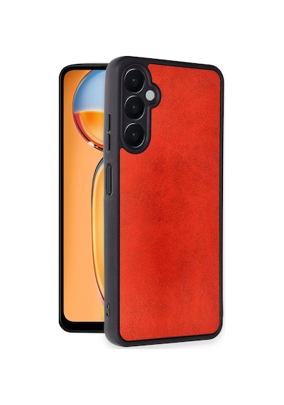 Cosmotex Newface Samsung Galaxy Uyumlu  M15 Kılıf Aras Deri Kapak - Kırmızı