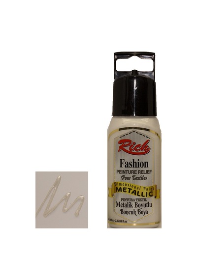 Rich Fashion 60 ML İnci Beyazı Opak Boyutlu Boncuk Akrilik Boya 0 Beyaz