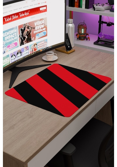 Kırmızı Siyah 48x40 Xl Taraftar Gaming Oyuncu Mouse Pad Kaymaz Taban Büyük Klavye Fare Altlığı Şerit