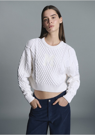 Mavi - M Logo Crop Ekru Kazak 1710796-80194 Ekru