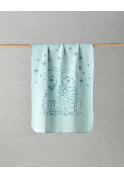 English Home Glowing Bears Pamuklu Bebe Battaniye 100x120 Cm Seledon Seledon Çok Renkli