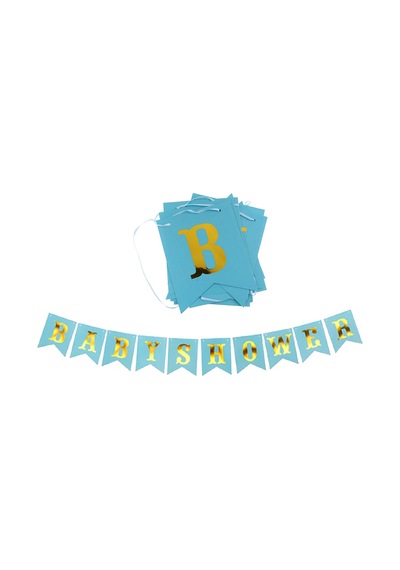 Baby Shower Karton Uzar Yazı. 3.00 Mt - Mavi
