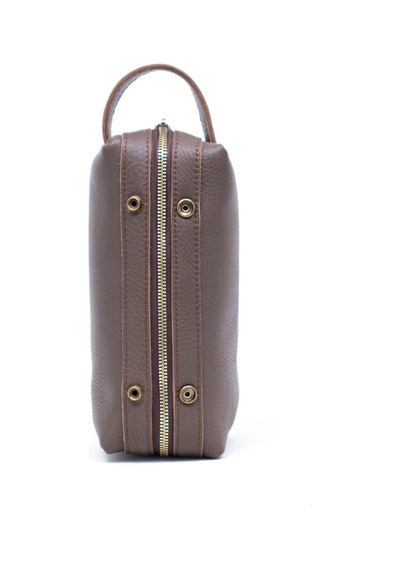 Gillario Design 06 Unisex Full Deri Toprak Renk Dopp Kit