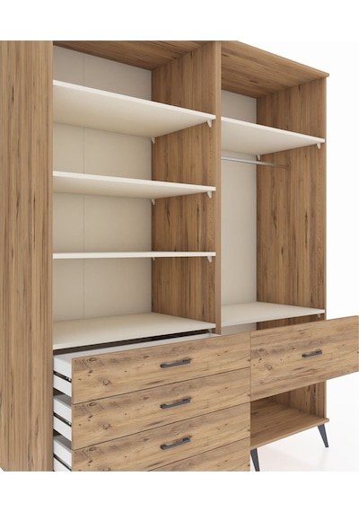 Kronos Gardrop 6 Raflı 5 Çekmeceli Tek Askılı 176x59x221 Çam-aytaşı/çam Aytaşı/çam Kronos Gardrop 6 Raflı 5 Çekmeceli Tek Askılı 176x59x221 Çam-aytaşı/çam Aytaşı/çam