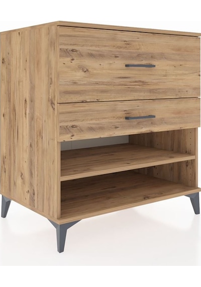 Kronos Şifonyer Tek Raflı 2 Çekmeceli 88x59x96 Çam-çam Çam