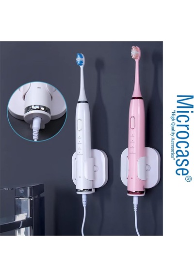 Microcase Yapışkanlı Duvara Monte Ayarlanabilir Şarjlı Diş Fırçası Tutucu Stand-al4801 Çok Renkli