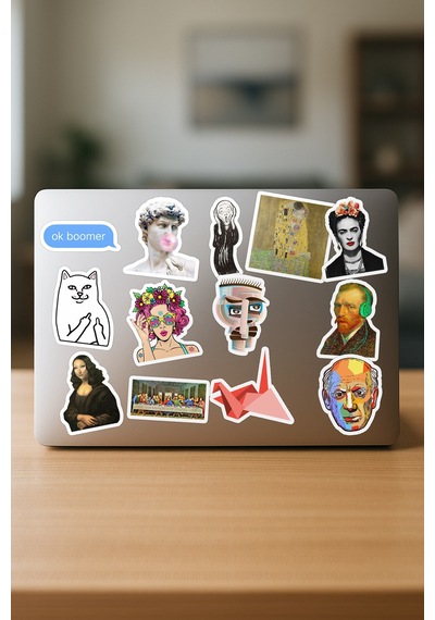 Art Sanat Aesthetic Vaporwave Laptop Sticker 20 Adet Çok Renkli