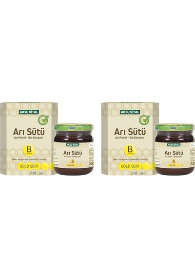 Aksu Vital Gold B 7.000 MG Arı Sütü Arı Poleni Bal Karışımı 2 x 230 G
