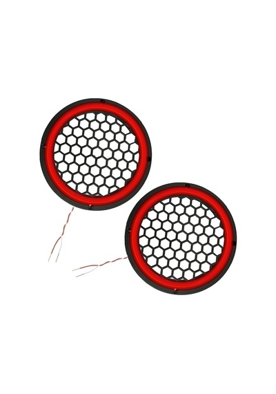 Ledli Hoparlör Kapak 16cm 2adet 12v Pk-5050, Kırmızı