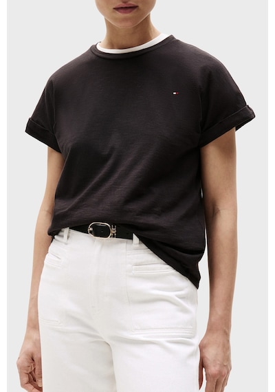 Tommy Hilfiger Bayan T Shirt Ww0ww45747 Bds Siyah SIYAH