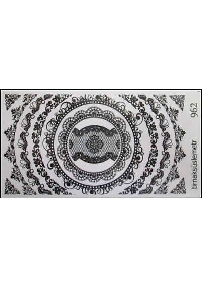 Dantelli Çiçekler Tırnak Dövme Tırnak Stıicker Tırnak Tatoo 962