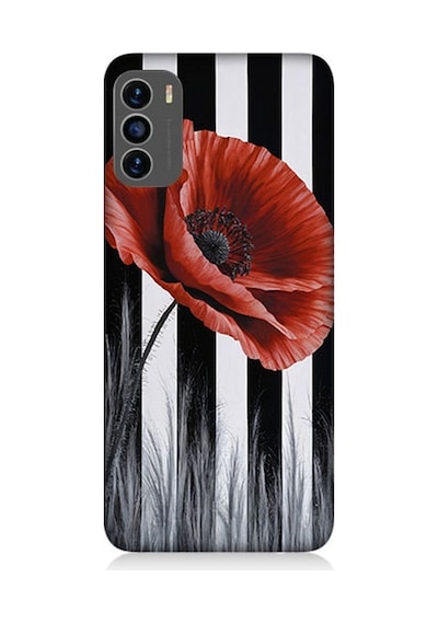 Reeder S19 Max Pro S Uyumlu Siyah Çizgide Gelincik Desenli Silikon Kılıf Çok Renkli