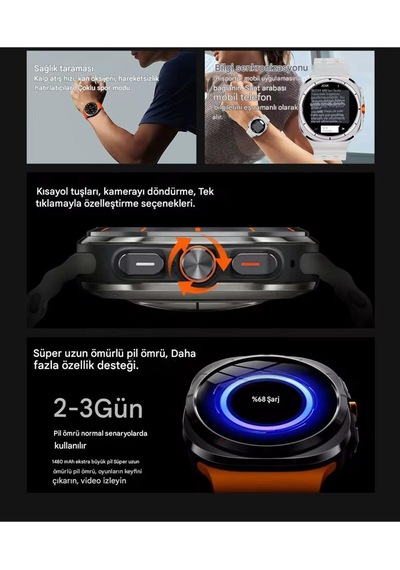 5g Hw Ultra Android Akıllı Saat Sım Kartlı Wifi Nfc Gps Amoled Ekran Spor Ve Sağlık Tracker