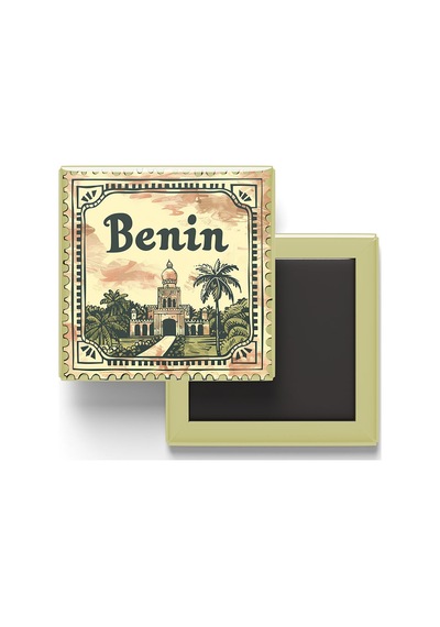 9x9 Cm Buzdolap Magnetleri - Benin - 2'li Pul Ve Paper Seti