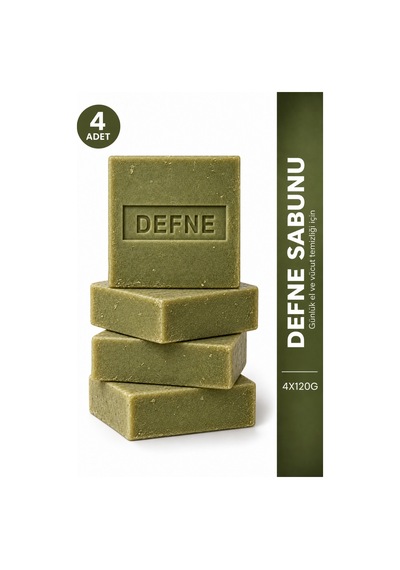 Defne Sabunu 4'lü Paket 480 Gr Zeytinyağlı Defne Yağı Ve Gliserin İçeren Defne Sabunu