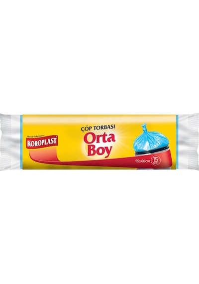 Koroplast Orta Boy Çöp Torbası 15'li 5 Adet