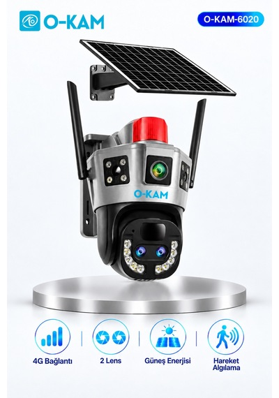 O-kam 6020 4g Solar Güvenlik Kamerası 10x Optik Zoom