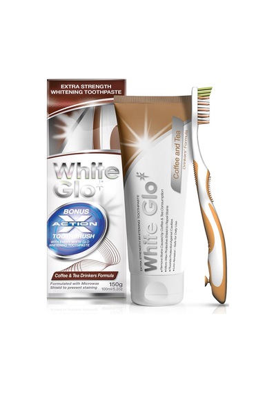 White Glo Çay & Kahve Tüketenlere Beyazlatıcı Diş Macunu 100 ML + Diş Fırçası x 2