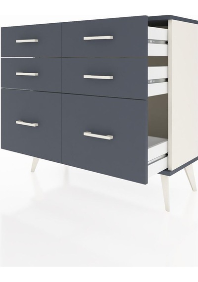 Arges Şifonyer 6 Çekmeceli 88x30x80 Aytaşı-antrasit Antrasit Arges Şifonyer 6 Çekmeceli 88x30x80 Aytaşı-antrasit Antrasit