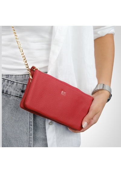 Mft Leather Hakiki Deri Kadın Cüzdan Çanta Almeda 5463 Flother Mat Kırmızı