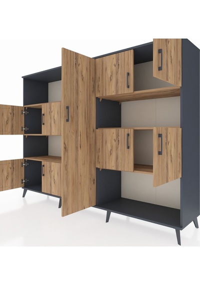 Hyperion Dolap 10 Raflı 9 Kapaklı 220x44x163 Antrasit-çam Antrasit-çam Hyperion Dolap 10 Raflı 9 Kapaklı 220x44x163 Antrasit-çam Antrasit-çam