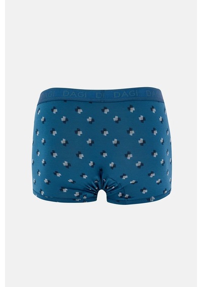Dagi Erkek Gri-mavi 3'lü Desenli Micro Modal Boxer- 4210gm Gri - Mavi