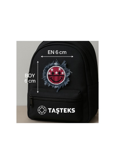 Ütülenebilen Veya Sticker Olarak Kullanılabilen Smiley Kot Patch Modeli
