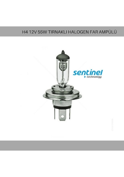Sentinel H4 12V 60-55W P43T Tırnaklı Halogen Far Ampülü