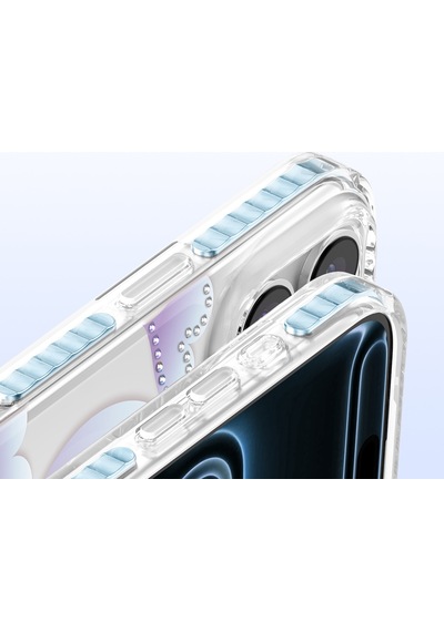 İphone 17 Pro Max Uyumlu Kılıf M-safe Şarj Özellikli Zore Paris Elvo Sert Pc Kapak Mavi