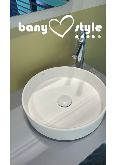 Turkuaz Seramik Cerastyle Suit 40 CM Tezgah Üstü Çanak Lavabo