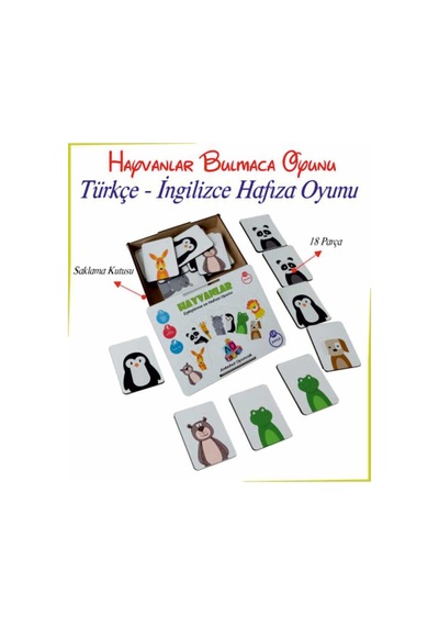 Ankebut 18 Hayvanlı Eşleştirme Puzzle Kutulu 31623
