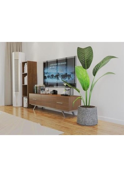 Nuano Consept Holo Serisi Yuvarlak Saksı Koyu Gri 35x30