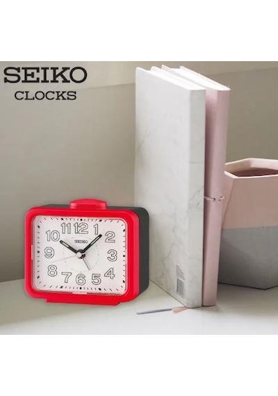 Seiko Qhk061r Sessiz Saniyeli Aydınlatmalı Bell Sesli Alarmlı Masa Saati Çok Renkli