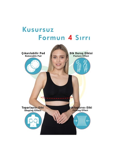 Elilom Pedli Büstiyer Korse Göğüs Destekli, Kalın Askılı Siyah Nessa