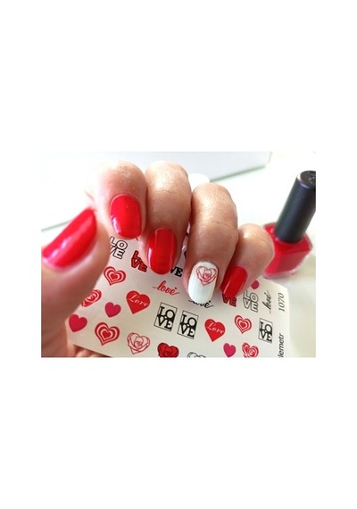 Love ve Kalp Tırnak Dövme Tirnak Sticker 1070
