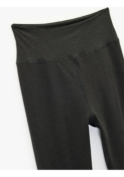 Koton Slim Fit Standart Bel Dikiş Detaylı Spor Tayt Koyu Gri Melanj 6wak40068nk Gri Melanj