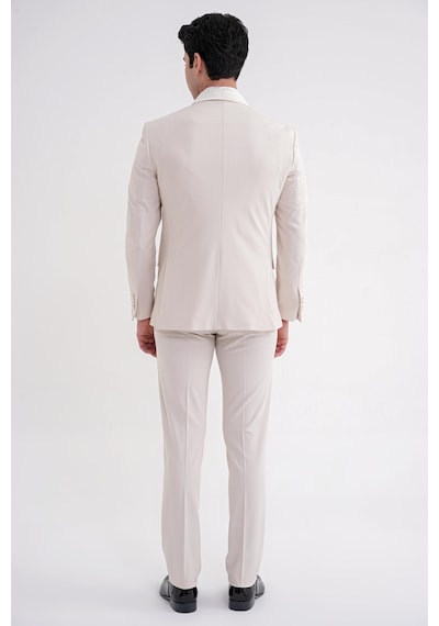 Black 069 Takım Slim Krem Krem