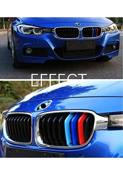 Bmw F30 3 Serisi Uyumlu M Stil 8 Tırnak Ön Panjur Şeridi 2013-2018 M Panjur İçindir, e Uymaz  -