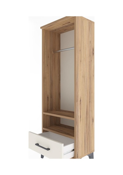 Arges Dolap 2 Raflı Tek Çekmeceli Tek Askılı 44x30x134 Çam-ay... Çam