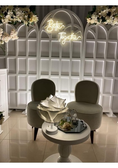 Dekor Yapay Eva Çiçeği Kablosuz Masa Lambası Üst Beyaz-alt Beyaz 9v Pil 75-90 Saat