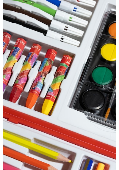 Faber-Castell Boyama Çantası, 36 Parça,Boya Kalemi,Suluboya,Pastel ve Keçeli Kalem, Kalemtıraş, Silgi,kurşun Kalem