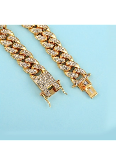 Chavin 12 Mm. Kalın Taşlı Gold Alloy Bayan Bileklik Er02Sr Çok Renkli
