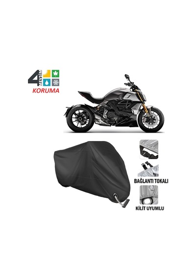 Ducati Diavel 1260 S Motosiklet Brandası ( Kilit Uyumlu - Siyah