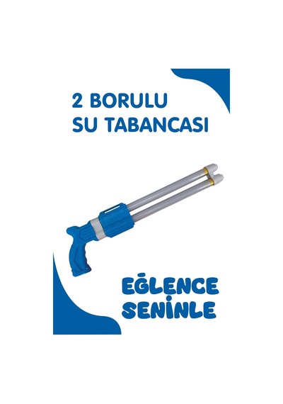 2 Borulu Su Tabancası Çift Borulu Pompalı Su Oyuncağı Yaz Plaj Ve Bahçe Oyuncağı 3 Renk Beyaz
