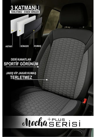 Ford Focus Titanium 1.0 Ecoboost 125 4 Kapı A/t 2019 Uyumlu Plus Serisi Tay Tüyü Füme Oto Kılıfı Tam Set